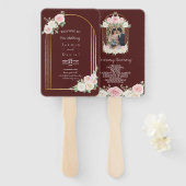 Éventail L'Itinéraire Mariage Des Fleurs Roses Et Blanches (Devant et derrière)