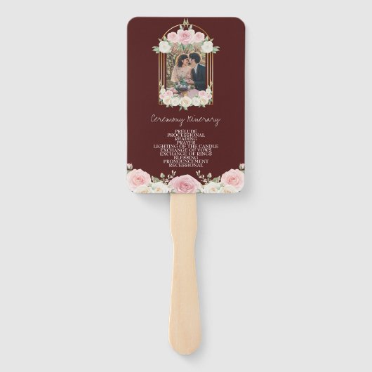 Éventail L'Itinéraire Mariage Des Fleurs Roses Et Blanches (Dos)