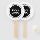 Éventail Logo d'entreprise et texte modifiable blanc et noi (Devant et derrière)