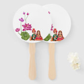 Éventail Lotus, photo de mariée et de mariée (Devant et derrière)