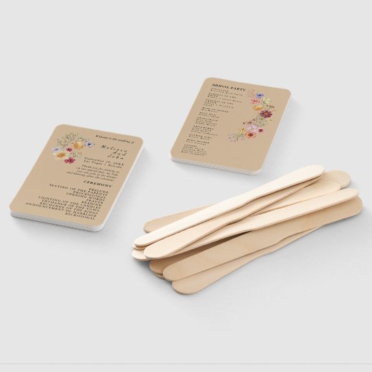 Éventail Love In Bloom Programme de mariage Fleur sauvage V (Non-assemblé)