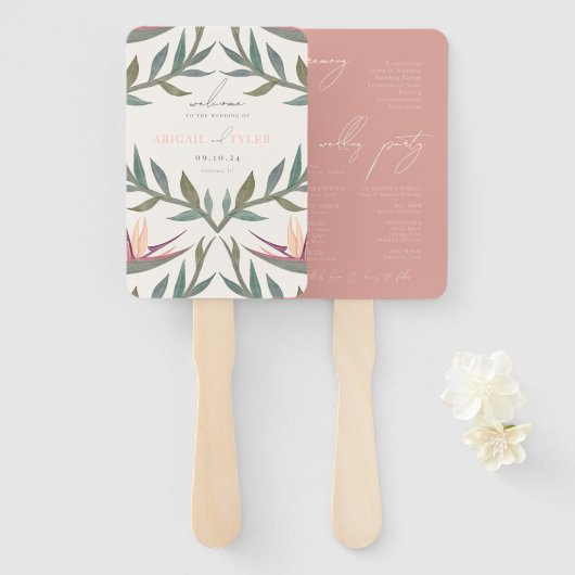 Éventail Lovebirds au Paradis (Devant et derrière)