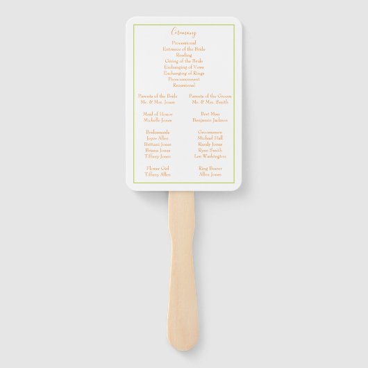 Éventail Lovely Autumn Wedding Programme (Dos)