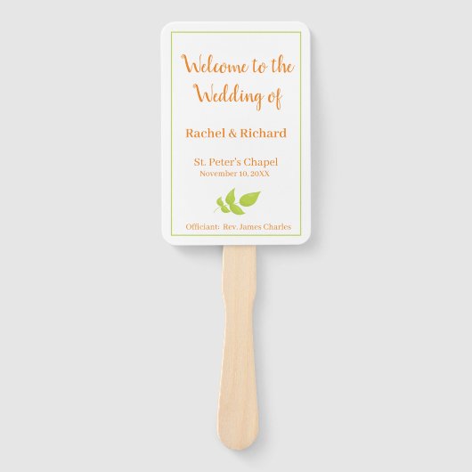 Éventail Lovely Autumn Wedding Programme (Devant)