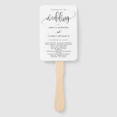 Éventail Lovely Calligraphy EDITABLE COULEUR Wedding Progra (Devant)