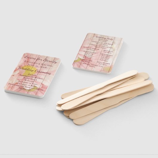 Éventail Lovely rose rustique programme de mariage floral (Non-assemblé)