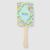 Éventail Lui Elegant Boho Floral Wedding shower Jeu (Devant)