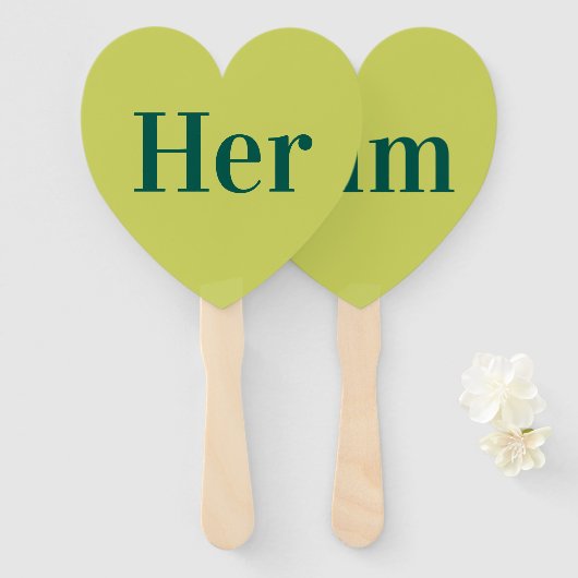 Éventail Lui ou elle ? | Jeu de Mariage rétro de la mariée (Devant et derrière)