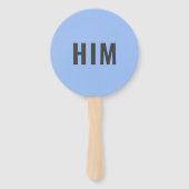 Éventail Lui ou elle ? | Jeu de Mariage rose de la mariée (Dos)