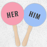 Éventail Lui ou elle ? | Jeu de Mariage rose de la mariée<br><div class="desc">Jouez à un jeu amusant d'elle ou de Lui ? avec ces pagaies de jeu rose et bleu pastel ! Amusement sans fin pour les fêtes de mariage, douches nuptiales, fiançailles, bachelorette, baccalauréat ou une façon amusante d'obtenir les beaux-parents pour mieux vous connaître! Demandez à un ami d'écrire des histoires...</div>