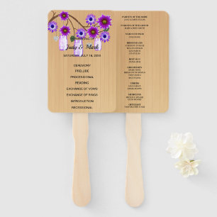 Éventail Lumière Russe violet Floral Mason jarres Mariage