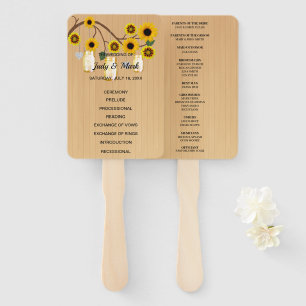 Éventail Lumière Rustique Jaune Floral Mason jarres Mariage