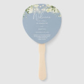 Éventail Lumières de verdure Bleu Poussiéreux Programme de  (Devant)