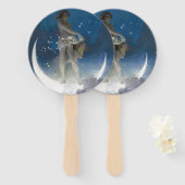 Éventail Luna Goddess at Night Scattering Stars (Devant et derrière)