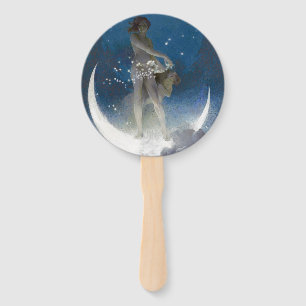Éventail Luna Goddess at Night Scattering Stars