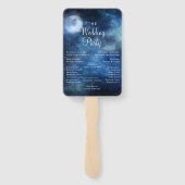 Éventail Lunar Sky Pleine lune Stars Mariage programme de c (Dos)