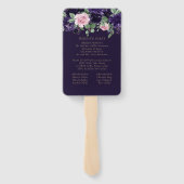 Éventail Lush Blossom | Cérémonie de roses violettes et ros (Dos)