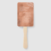 Éventail Lush Palm Leaf Wedding Programme Terra Cotta ID956 (Dos)