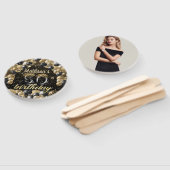 Éventail Luxe 50e anniversaire Black Gold Photo (Non-assemblé)