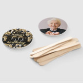 Éventail Luxe 60e anniversaire Black Gold Photo (Non-assemblé)