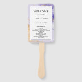Éventail Luxe Purple & Golden Abstrait Wedding Programme (Devant)