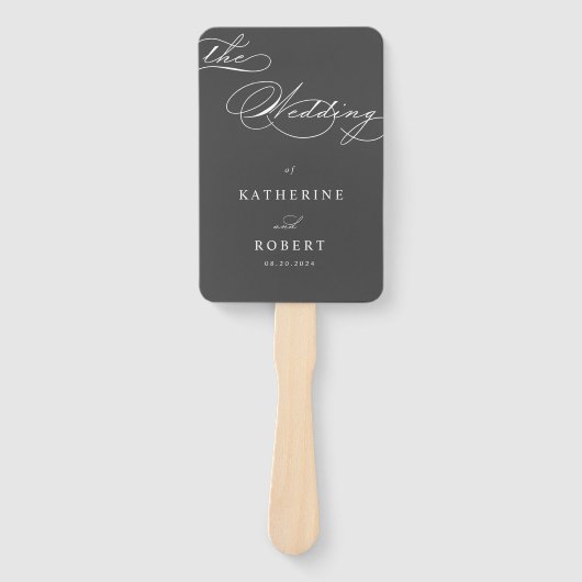 Éventail Luxueux programme de mariage de typographie (Devant)