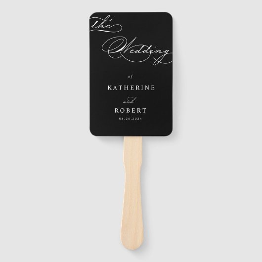 Éventail Luxueux programme de mariage de typographie (Devant)