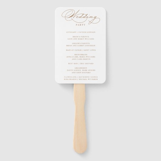 Éventail Luxueux programme de mariage de typographie (Dos)