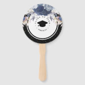 Éventail Luxury Black Gold Photo Floral Graduation (Devant)