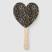 Éventail Luxury Glitter Brown Black Gold Leopard Pattern (Dos)