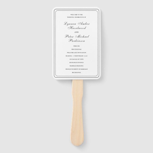 Éventail Lynnea Simple Elegant Wedding Programme (Devant)