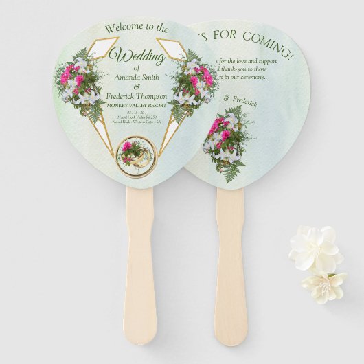 Éventail Lys blancs Amaryllis, fougères Bouquets (Devant et derrière)