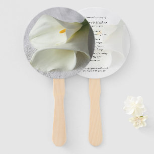 Éventail Lys calla blancs sur programme en lin