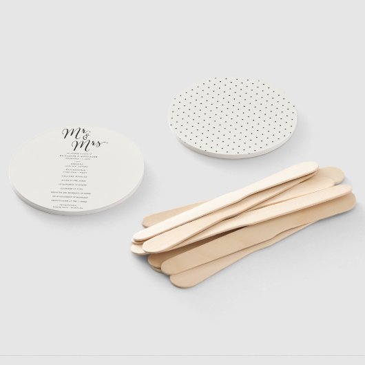 Éventail M. & Mme Calligraphie Script Programme de mariage (Non-assemblé)