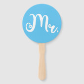 Éventail M. ou Mme Pink Blue Bride Groom Mariage Jeu (Dos)