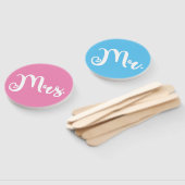 Éventail M. ou Mme Pink Blue Bride Groom Mariage Jeu (Non-assemblé)