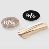 Éventail M. ou Mme Pink Parties scintillant et Black Mariag (Non-assemblé)