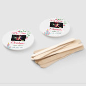 Éventail Ma première bougie de Noël ajouter nom photo bébé  (Non-assemblé)