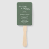 Éventail Madeline Forest Green Programme de mariage moderne (Devant)