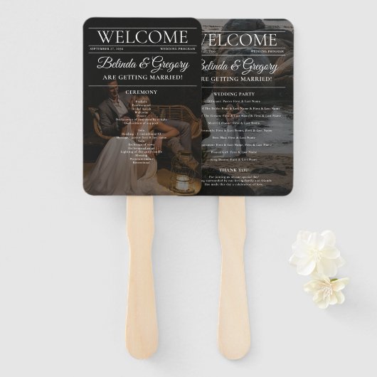 Éventail Magazine Editorial Newspaper Photo Wedding Program (Devant et derrière)