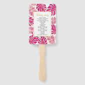 Éventail Magenta tropical et programme de mariage feuille d (Dos)