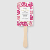 Éventail Magenta tropical et programme de mariage feuille d (Devant)