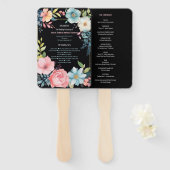 Éventail Magnifique programme de mariage à l'aquarelle colo (Devant et derrière)