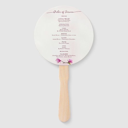 Éventail Magnolia rose (Dos)