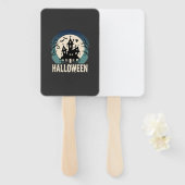 Éventail Maison Hantée de la Lune Vector Halloween (Devant et derrière)