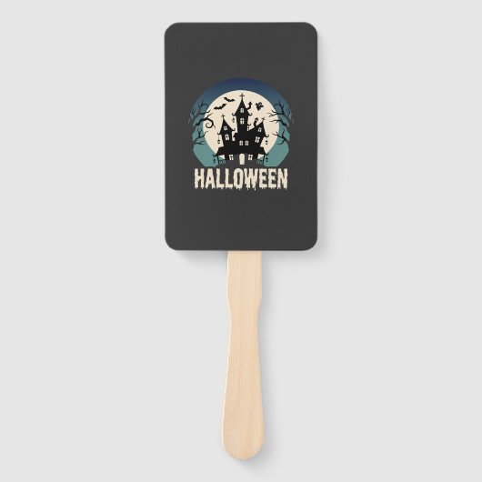 Éventail Maison Hantée de la Lune Vector Halloween (Devant)