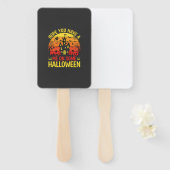 Éventail Maison hantée drôle d'Halloween sur un design (Devant et derrière)