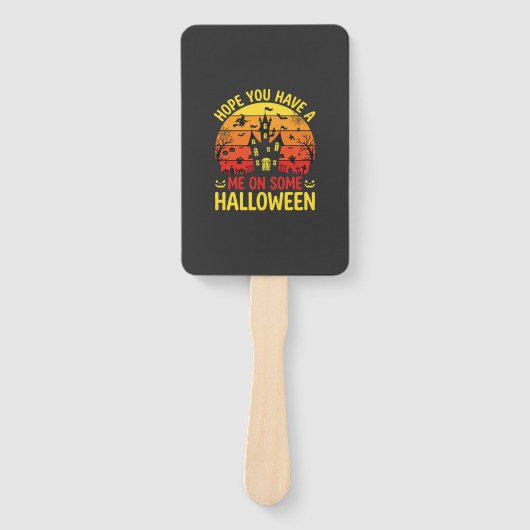 Éventail Maison hantée drôle d'Halloween sur un design (Devant)