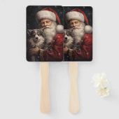 Éventail Malamute d'Alaska avec Noël du Père Noël (Devant et derrière)