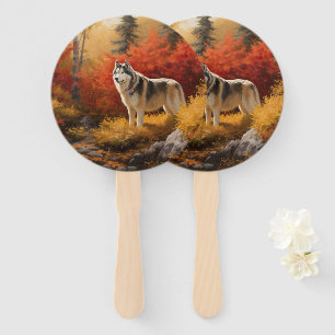 Éventail Malamute en Alaska à l'automne Feuilles automne in